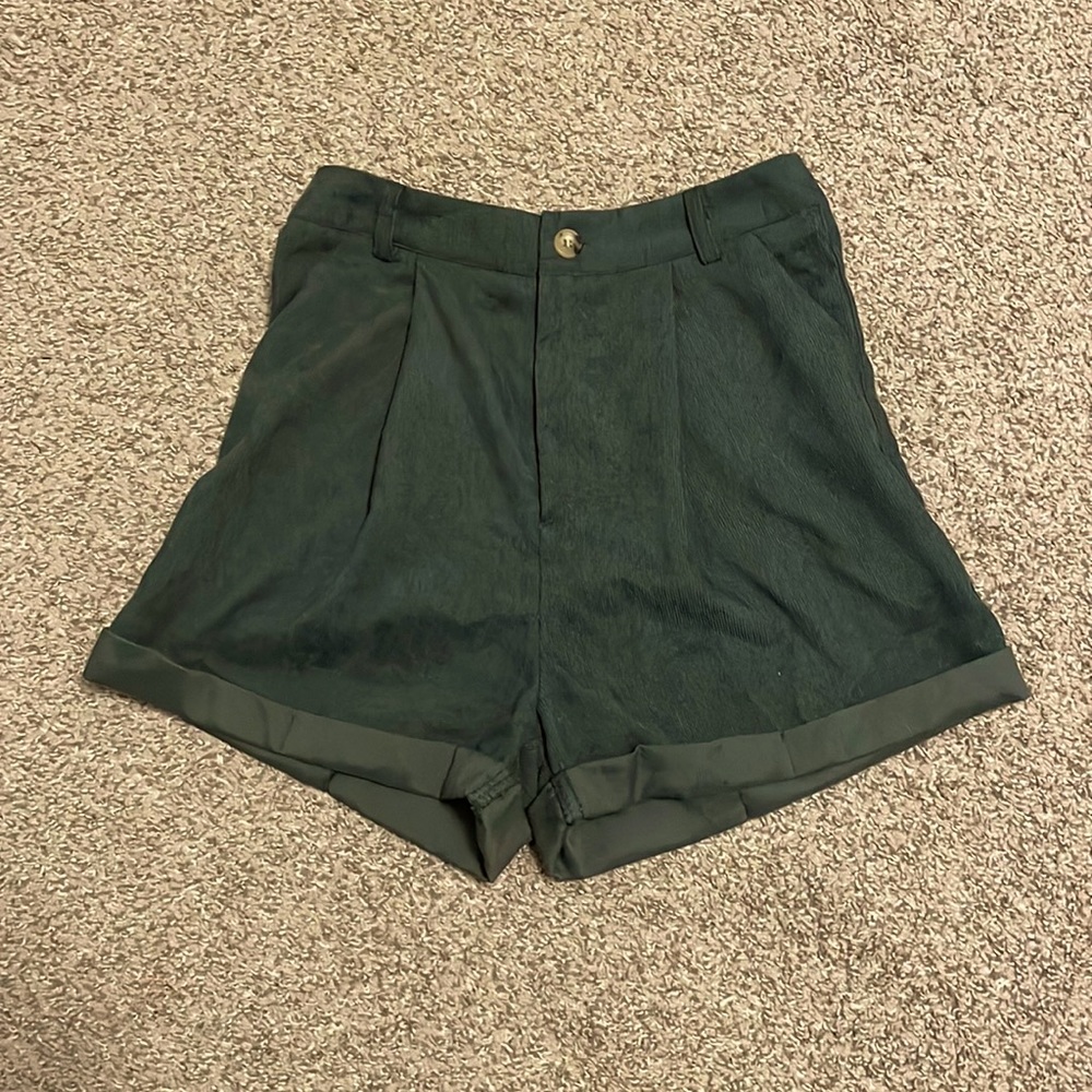 Green corteroy shorts